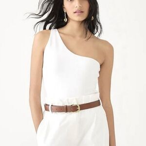 New J Crew White One Shoulder Tank XL